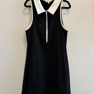 TCEC Black and White Collared Mini Dress
